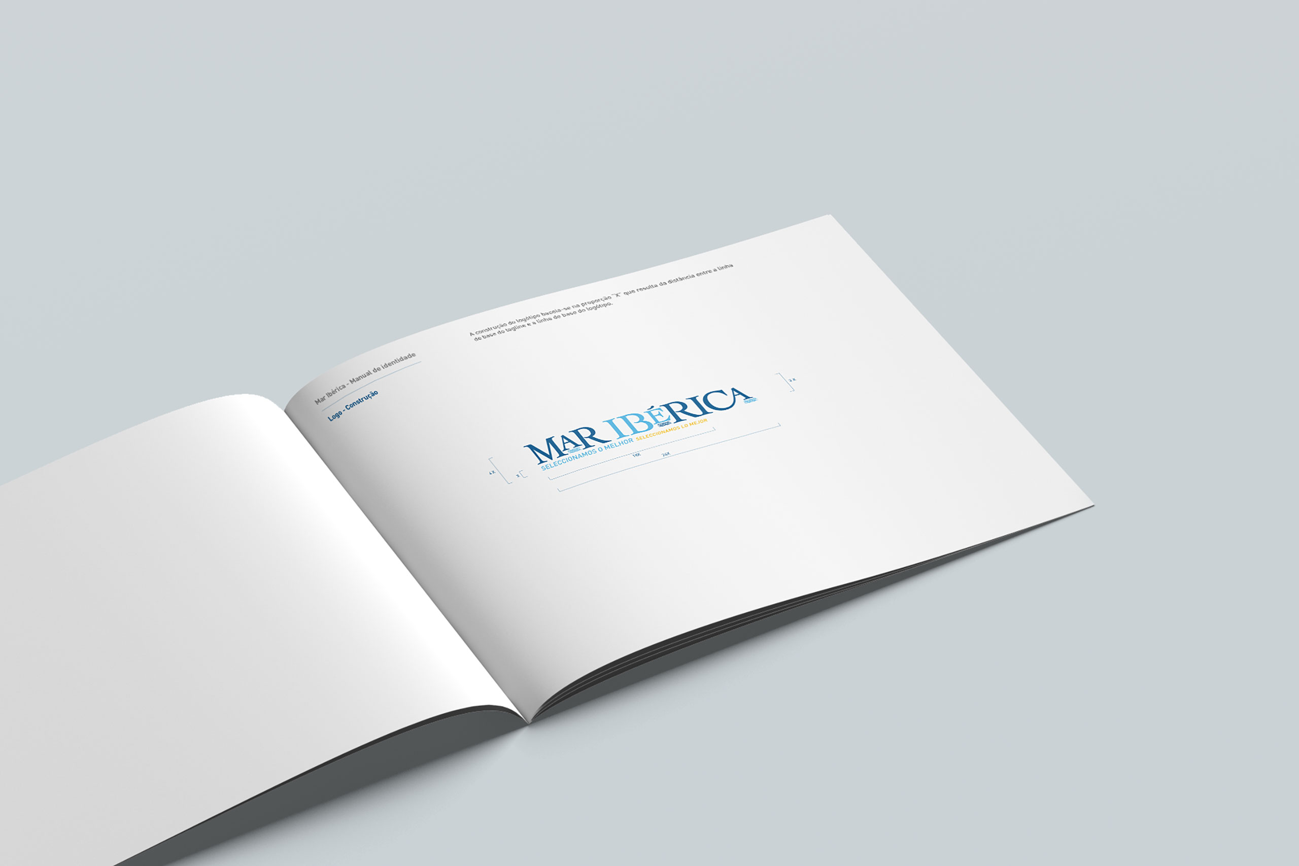 Detalle del manual de identidad corporativa con las proporciones del logotipo