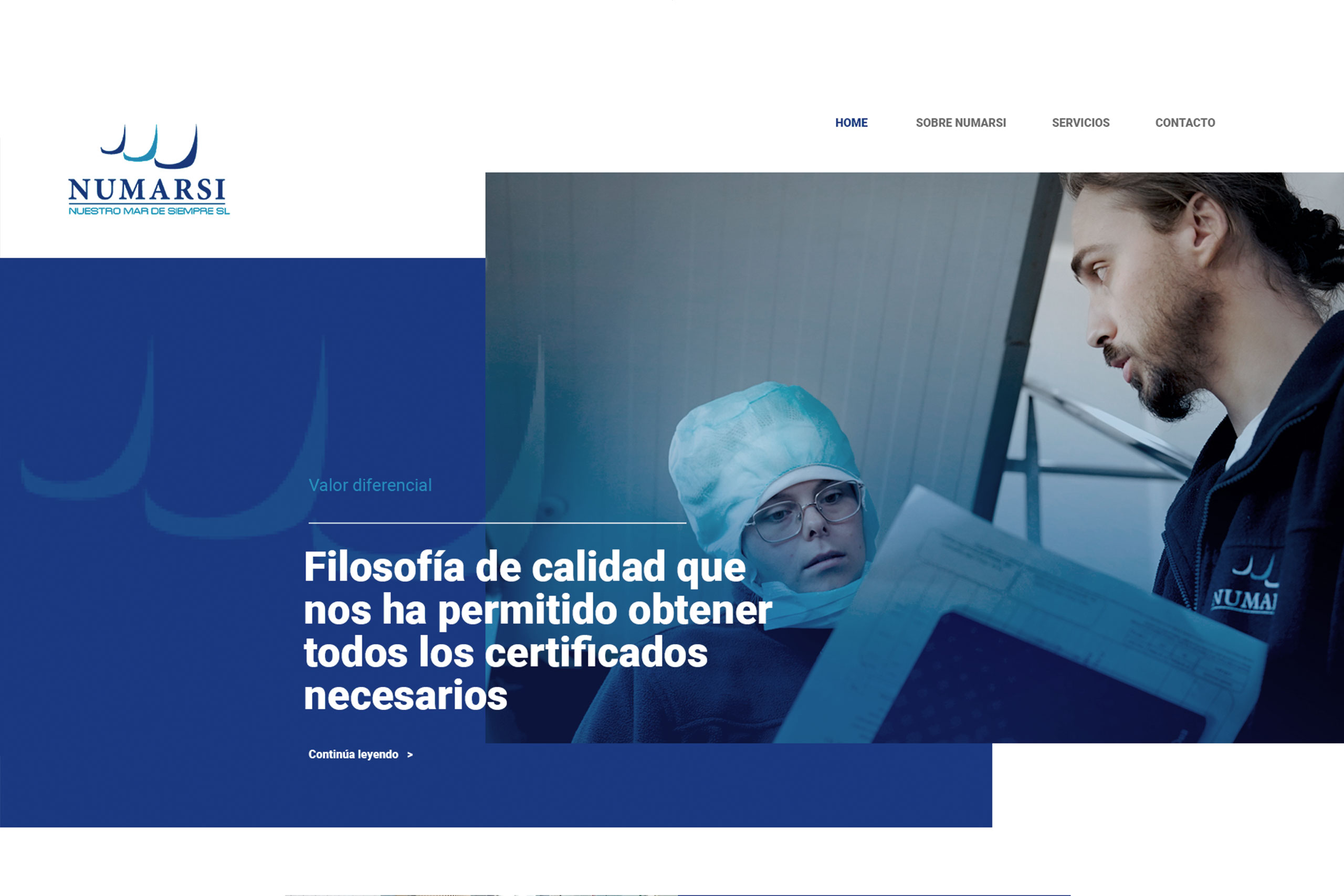 Detalle de slider de la página web corporativa de Numarsi